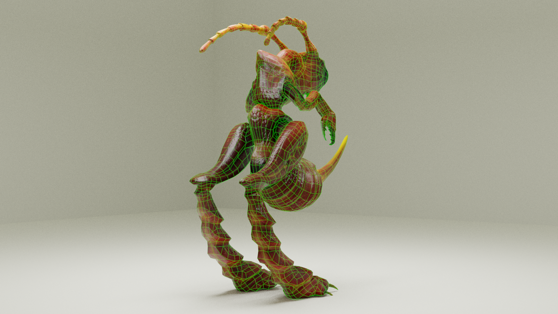 Cave Needle Ant Monster Wireframe 3