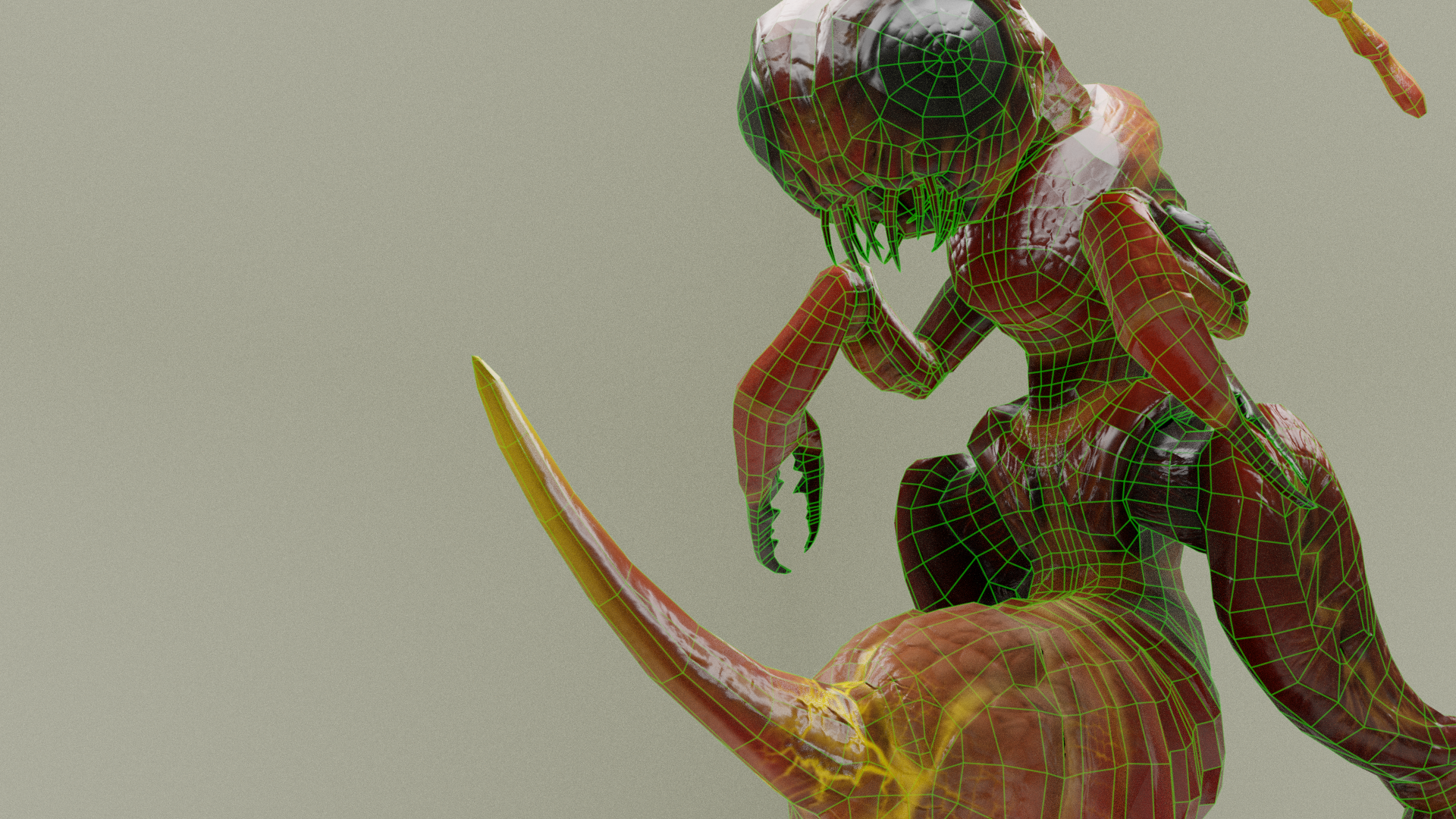 Cave Needle Ant Monster Wireframe 4