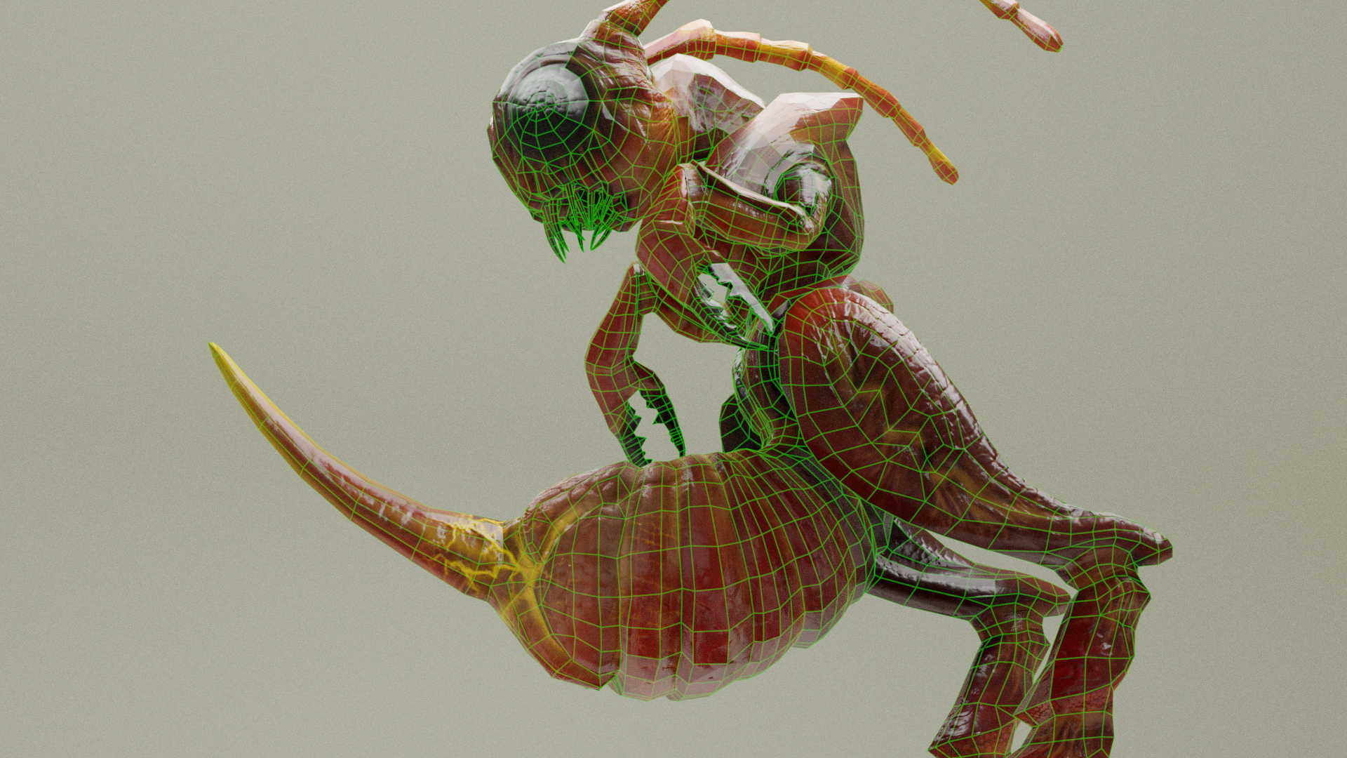 Cave Needle Ant Monster Wireframe 6