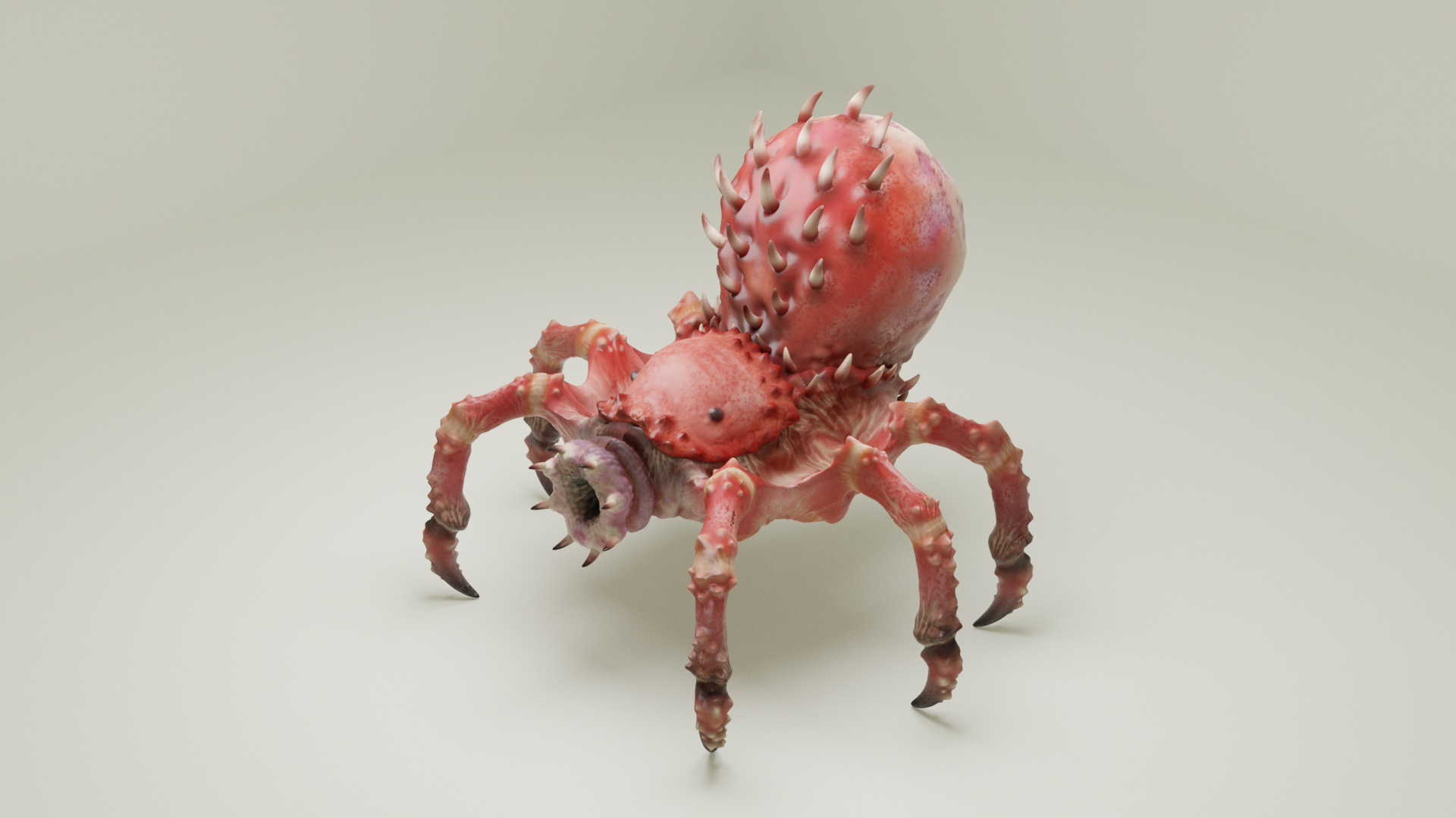 Arachnirock Crab Spider Charcter, High Poly Render