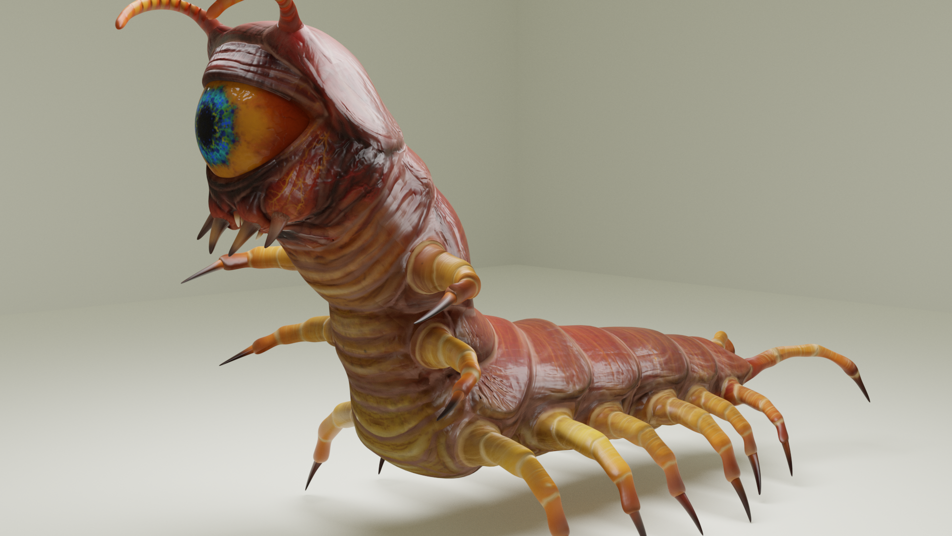 Oculon 3d creature design, blender 3d preview
