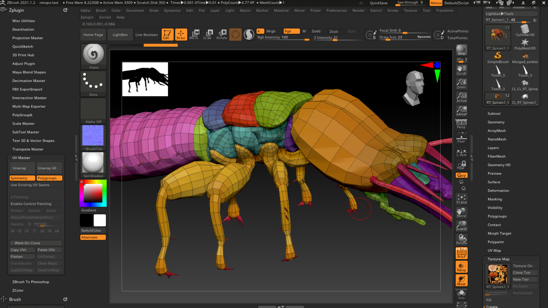 Termite Zbrush Retopology