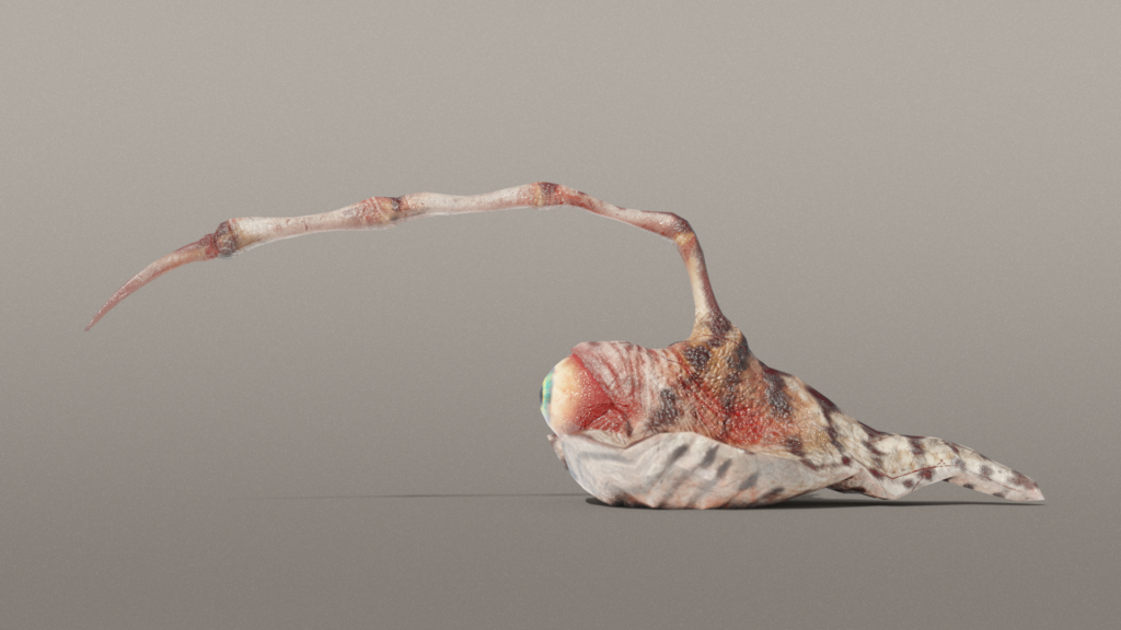 Attacking Eyeball Spine Slug 3d Model