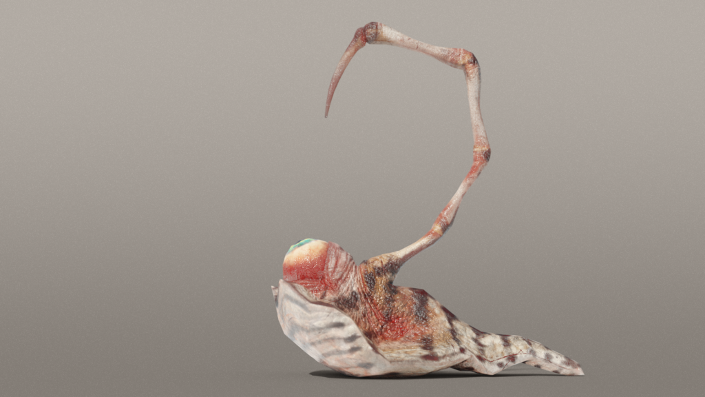 Attack Start Eyeball Spine Slug 3d Model