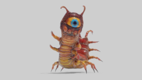 Centipede monster, waving.