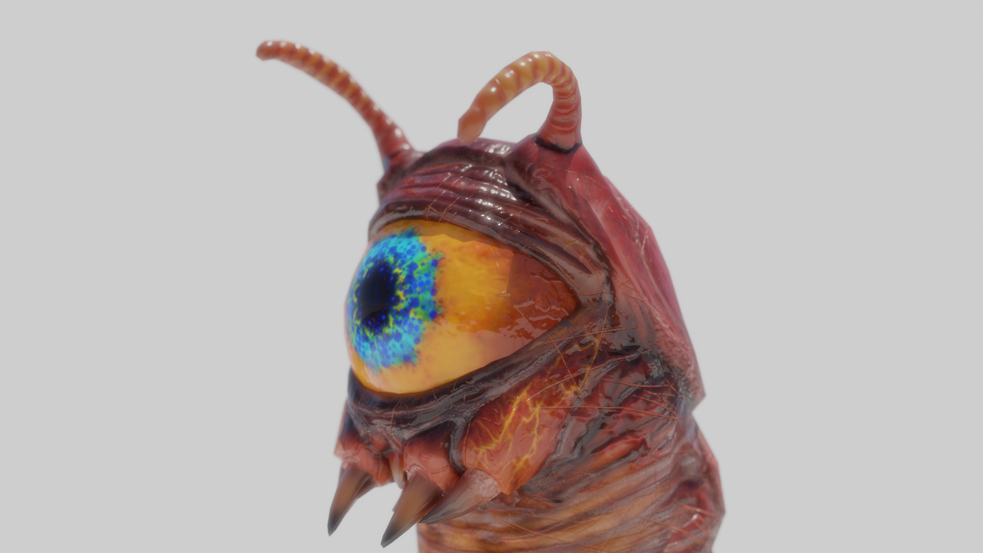 Centipede eyeball monster, face view.