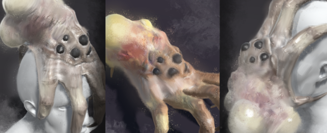 Kranion Plague Spreader - Headgrabber Facehugger Headcrab Digital Painting (Unity 3d)