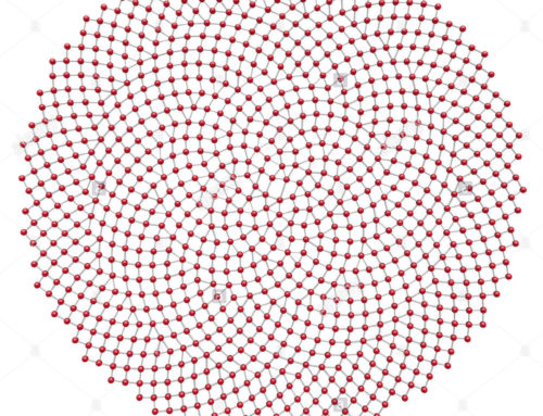 Fibonacci Spiral Network Concept, Dot Array Connected by Lines