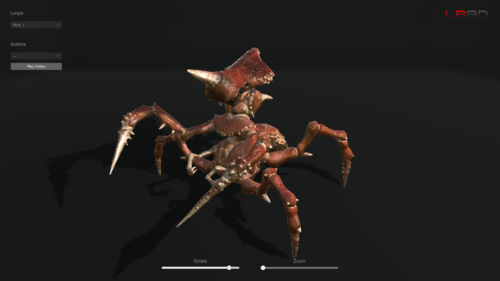 Crab monster - in-game demo front view