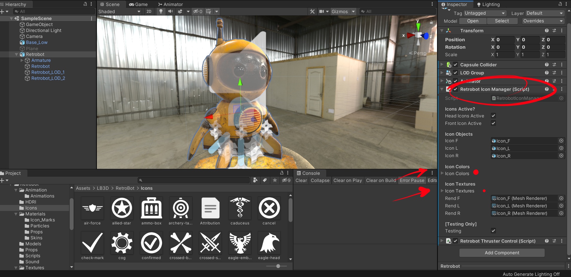 Retrobot icon manager script