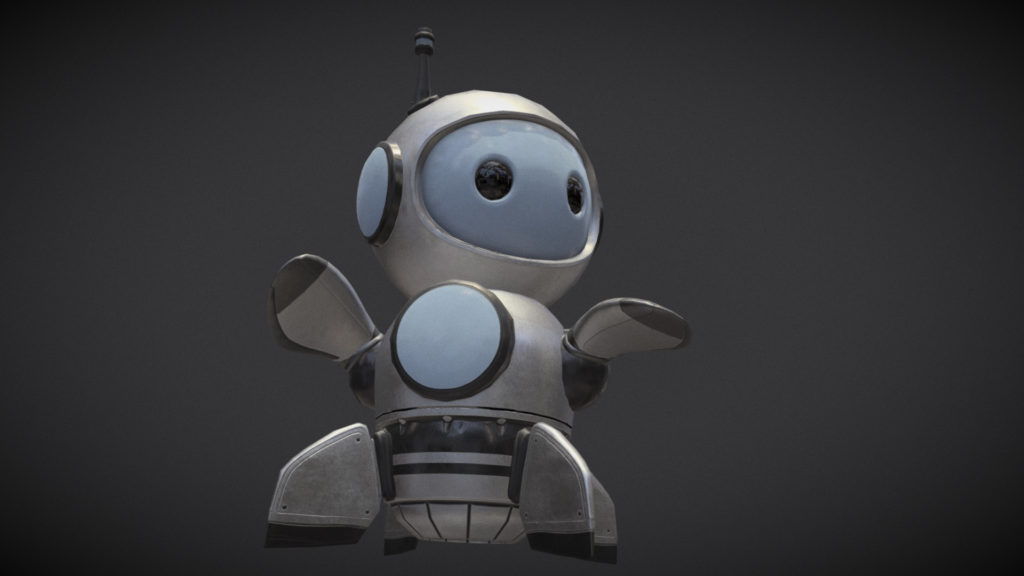 Cute robot spacelord business mascot