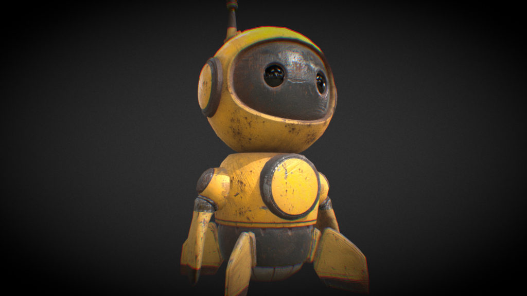 Cute robot construction business mascot