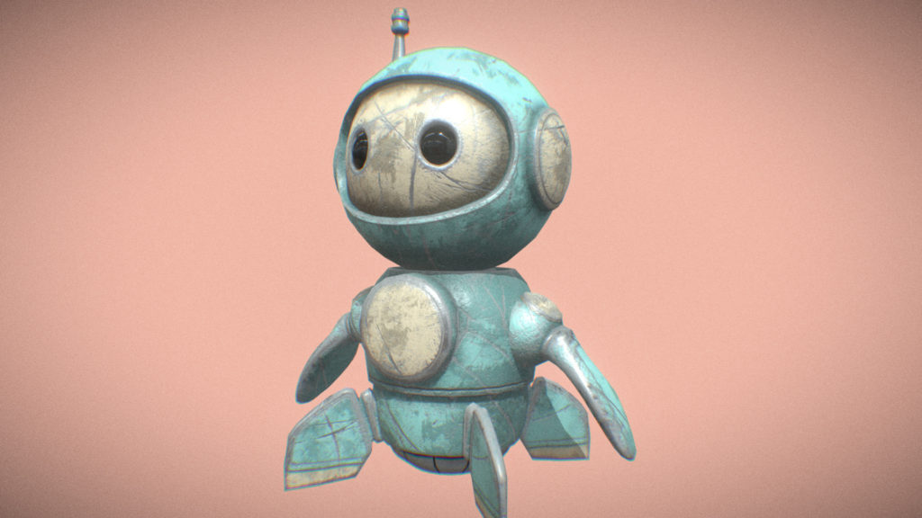 Cute robot old kitchen aid mascot