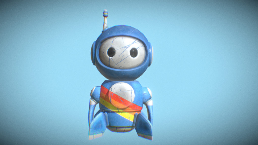 Cute robot sky pattern mascot