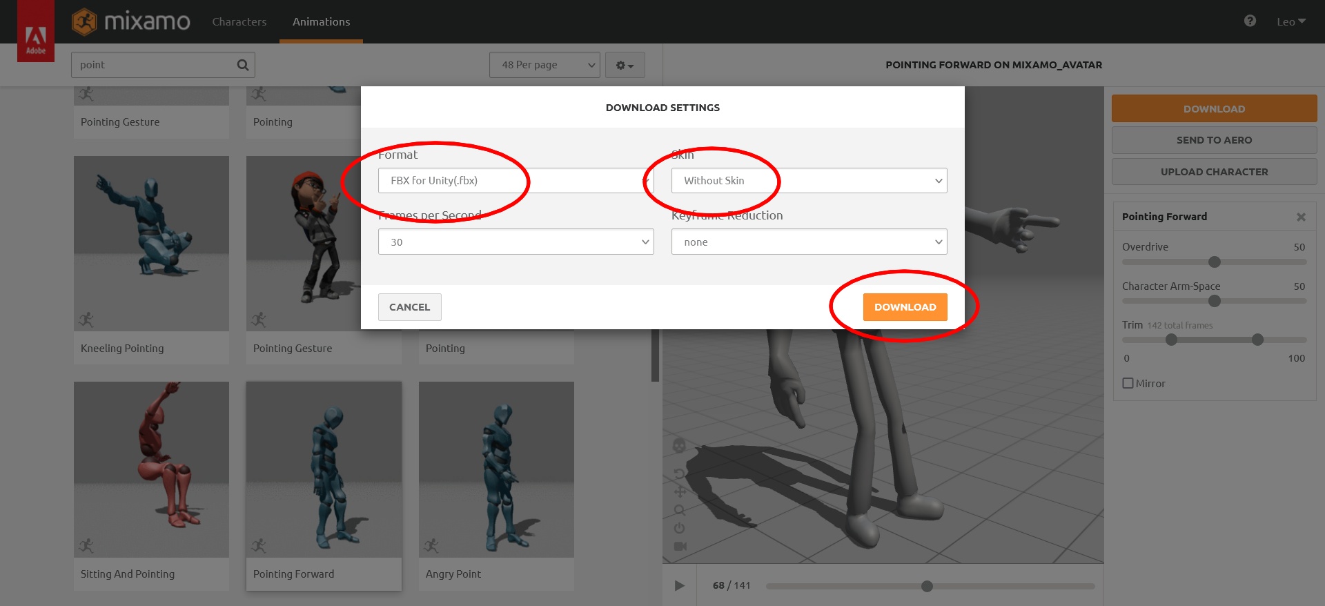 Adjust animation settings.