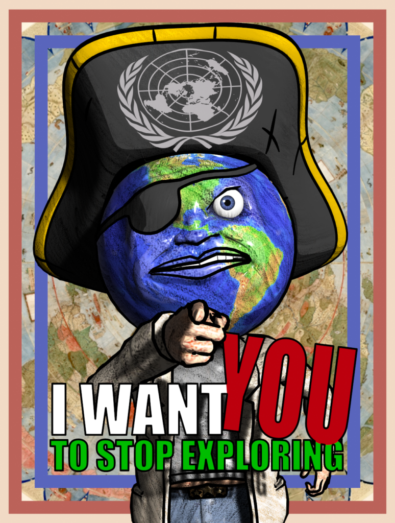 GlobeTroll the Scientician: No Explore Zone UN illustration