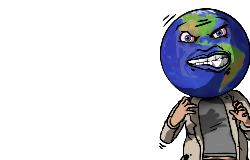 Angry GlobeTroll Isolated